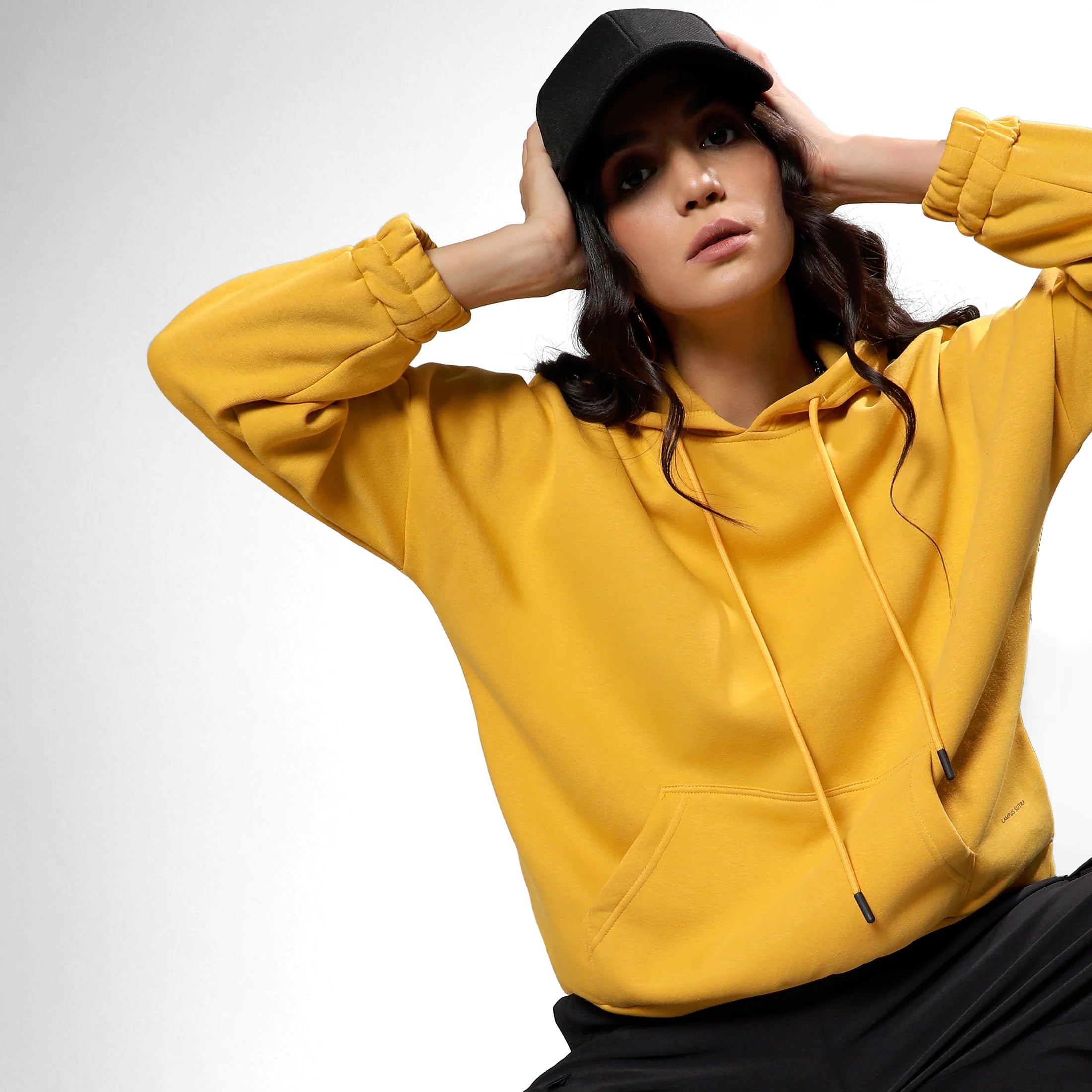 Yellow hoodie plus size on sale