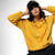 Mustard Yellow Oversized Basic Hoodie With Kangaroo Pocket